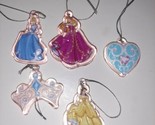 Disney Princess Set Of 5 Glass Ornaments Belle Cinderella Aurora - $10.00