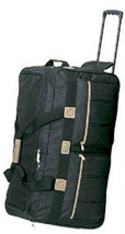 30&quot; Rolling Wheeled Duffel Bag  8391 Luggage Black  Wheels Duffelbag Travel - £23.66 GBP