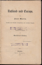 1869 Russia and Europe Henri Martin German Edition Gottfried Kinkel Rumpler - £188.61 GBP