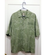 Hawaiian Style Shirt - Coconut Tree Weave Pattern Print - Sz XXL - Silk - £14.79 GBP