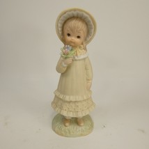 1982 Christopher Collection Lefton Warm Wishes... Girl /w Flower TWL-03854 AAJ5F - £4.74 GBP