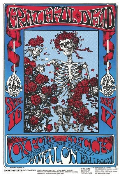 Grateful Dead Poster Skeleton with Roses The - $17.99