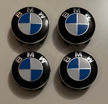 4 pcs (Set) 56mm - 2.20inch Blue &amp; White BMW Wheel Center Hub Caps - £7.71 GBP
