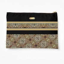 Gold and Black Cosmetic Bag with Animal Print. 12x8 Tablet or iPad Case, Travel  - £23.98 GBP