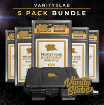 Vanity Slabs 5 Pack Bundle for Standard 35pt Trading Cards includes free militar - £39.18 GBP