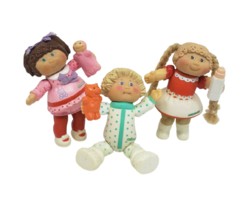 3 VINTAGE 1983 BABY CABBAGE PATCH KIDS 2 GIRL 1 BOY POSEABLE PVC TOY W B... - $33.25