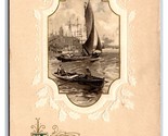 Ships on Water A Happy New Year To You Embossed Winsch Back DB Postcard S3 - £4.23 GBP