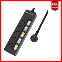 6ft Power Strip with Surge Protection &amp; Individual Switches for Home and... - $44.61