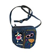 Vintage Gitano Denim Crossbody Bag With Doll &amp; Colorful Embellishments A... - €20,60 EUR