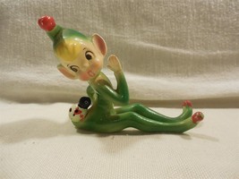 Vintage Norcrest Japan Ceramic Pixie Elf Lady Bug Figurine F746 - Paint ... - $17.95