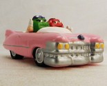 M&amp;Ms Candy Dish Car Figurine, Pink Convertible Cadillac, Red &amp; Green Can... - $14.65