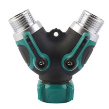 3/4&quot; Water Valve Hose Pipe Splitter 2 Way Tap Devices for Irrigation Y-Type - £17.20 GBP+