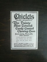 Vintage 1909 Chiclets Chewing Gum Original Ad - $6.64