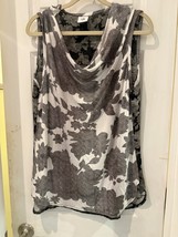 Cabi Womens Shirt Tango Cowl Neck Sleeveless 3057 Floral Layered Blouse ... - $14.84