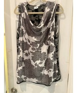 Cabi Womens Shirt Tango Cowl Neck Sleeveless 3057 Floral Layered Blouse ... - $14.84