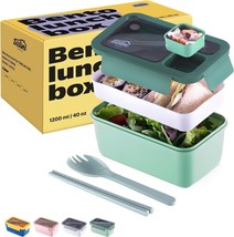 Tarlini  GREEN  Bento box  Premium Bento Lunch Box with Compartments for Portion - £13.44 GBP