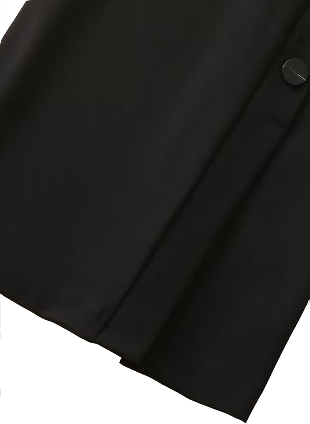 Celeb Style Amal Clooney Inspired Short Sleeve Button Little Black Midi Dress Item image 8