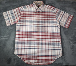 Vintage Tommy Hilfiger Shirt Men&#39;s Plaid Button Down Short Sleeve Size Medium - £11.00 GBP