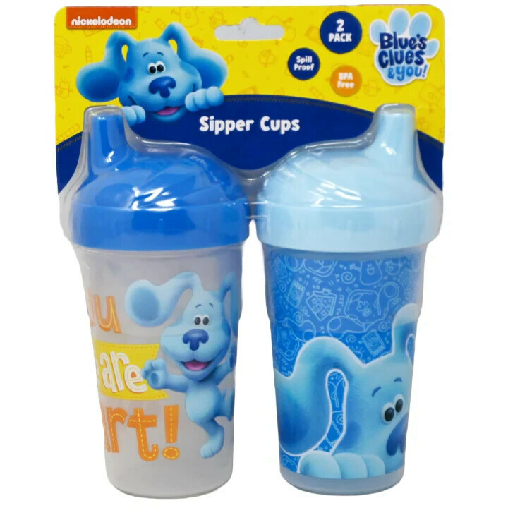 Toddler Sippy Cups for Girls/Boys | 2pk HARD SPOUT SIPPER CUPS BLUES CLUES - $12.86