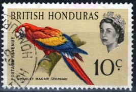 ZAYIX -British Honduras 172 used Wmk upright Scarlet Macaw bird 041123-S150M - £1.19 GBP