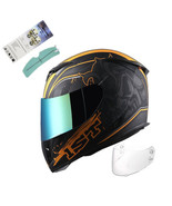 Motorcycle Full Face Helmet Skull King Matt Orange+ One Extra Clear Shie... - $215.82