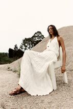 ZARA RUSTIC ECRU TIERED COTTON BLEND SKIRT WITH TASSEL XL - $49.00