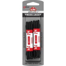 Kiwi Select 36&quot; Black Round Dress Shoe Laces 2 Pair Fits 4-5 Eyelet Rows - $6.96