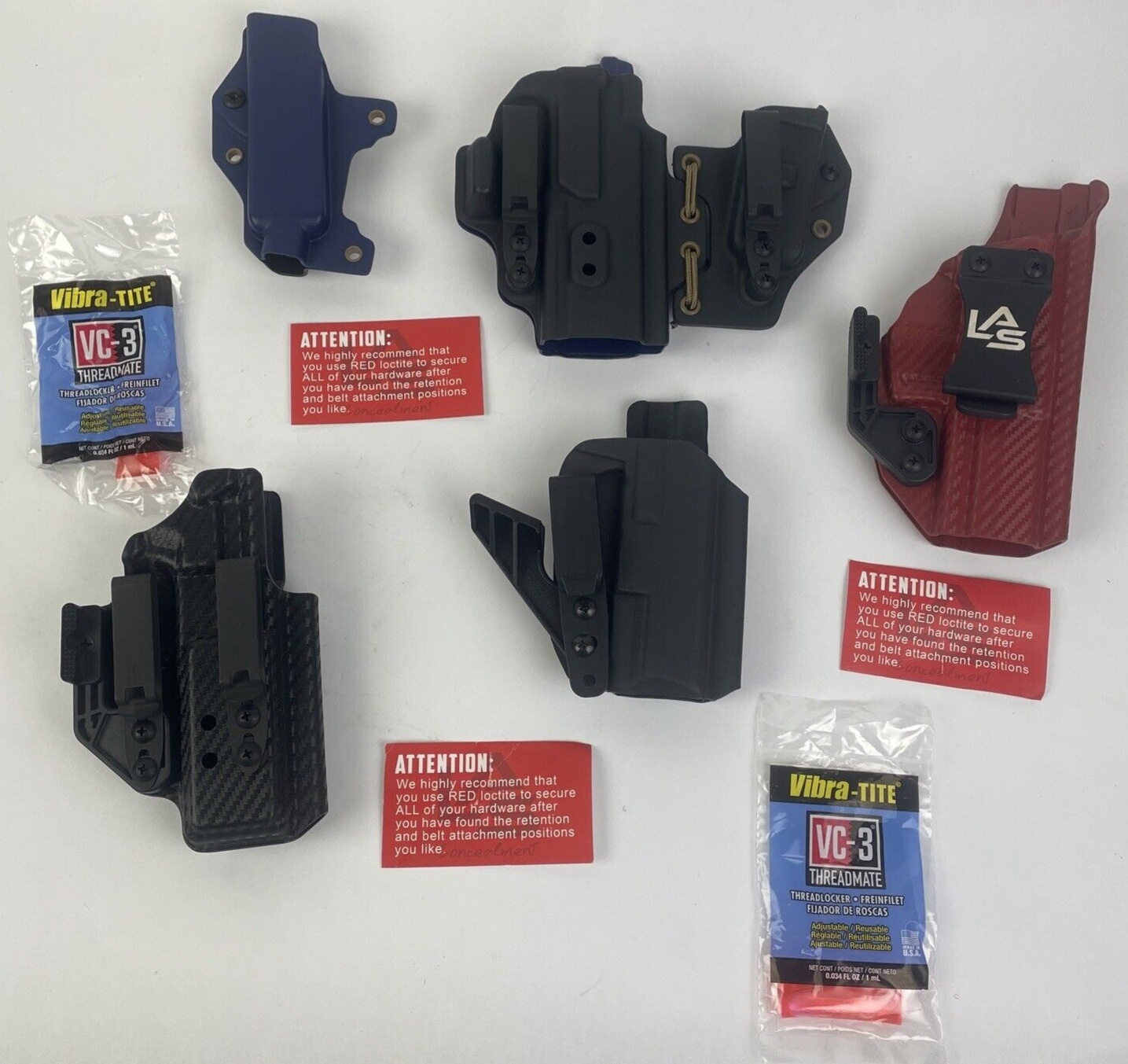 Lot of 5 x Graphite Kydex Gun Holster Pistol Concealed Carry Holster - B... - $69.29