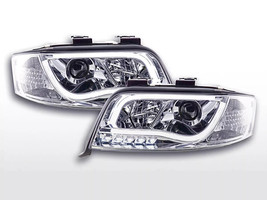 FK LED DRL Lightbar Deluxe Edition Headlights Audi A6 C5 4B 01-04 S6 Chr... - £339.76 GBP