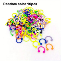 Pieces 16G Stainless Steel Horseshoe Septum Piercing Nose Rings Hoop 10PCS - $12.16