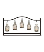 Black Metal Hanging Bottle Decorative Candle 12&quot; H Lantern Glass Votive ... - $896.55 MXN