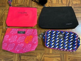 New LOT 4 Different Mixed Fabric Mod Retro Cosmetic Make Up Bags Lauder Lancome - £9.47 GBP