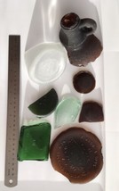 Genuine Surf Tumbled Sea Glass Lot of 8 Extra Large Pieces USA - £17.69 GBP