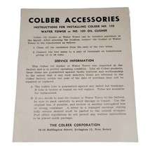 Colbert Accessories Instructions for Installing No 108 Water Tower or 10... - £6.16 GBP
