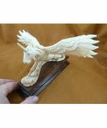 Peg-5 Pegasus Unicorn shed moose antler figurine detailed carving mythic... - $429.59 CAD