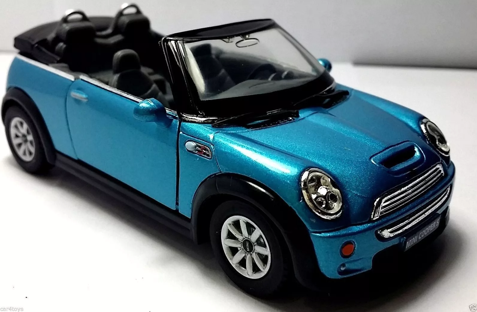 New Diecast New 5&quot; Mini Cooper S Convertible Diecast Model Toy Car 1:28 Blue - £13.85 GBP