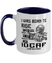 Motorcycle Mugs I Was Born To Ride Navy-2T-Mug  - £14.19 GBP