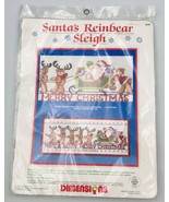 Vintage 1987 Dimensions Santa&#39;s Reinbear Sleigh Cross Stitch Kit 8346 --... - $13.99