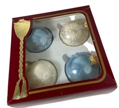 Rauch Victoria Collection Ornaments Decorated Ball Set of 4 Blue 2.5 inch Balls - $13.49