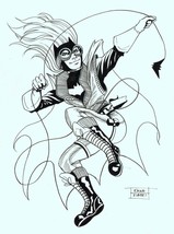 Emma Kubert SIGNED Original DC Comics Batman Art Sketch ~ Barbara Gordon Batgirl - $158.39