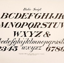 Italic Script Font Example 1899 Victorian Craft Supply Drawing Ephemera ... - $375.23 MXN
