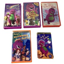 5 Barney VHS Video Tape Sing-Along Outer Space Halloween Christmas Valentine Lot - £30.92 GBP
