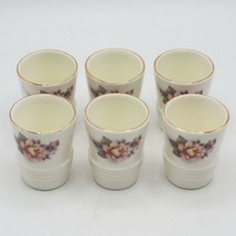 Vintage Ensemble De 6 Bordure Dorée Rose Sake Tasses à Thé - £32.35 GBP