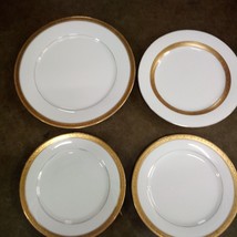 4 Noritake Plates - Signature Gold ~ 1 Dinr, 1 Embossed Salad &amp; 2 Standa... - £31.34 GBP