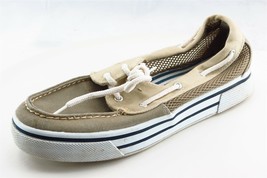 Sperry Top-Sider Women Sz 7.5 M Brown Lace Up Boat Shoe Fabric Shoe - £15.51 GBP