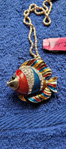 New Betsey Johnson Necklace Fish Red White Blue America Tropical Collectible - £11.85 GBP