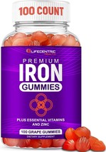 Iron Gummies for Adults &amp; Kids | Biotin Zinc Vitamin B Folic Acid Gummie... - £12.58 GBP