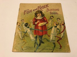 Antique Small Victorian Coloring Book Fun And Frolic Painting Book Little Artist - £36.96 GBP