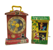 Vintage Fisher Price Teaching Clock / Farmer In The Del Music Box - $25.06