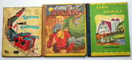 3 Vtg Children&#39;s Nickel Tiny Bks Tommy Caboose Little Tex&#39;s Escape Farm Animals - £9.67 GBP